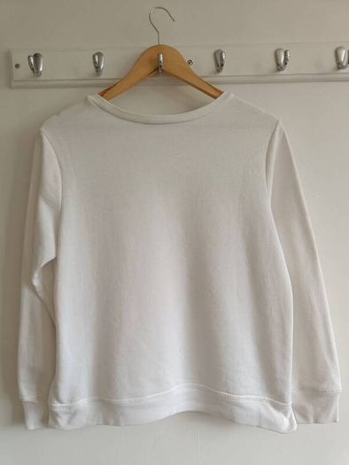 GAP Logo Crewneck Sweatshirt - White & Navy - Size S