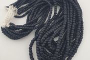 Antique African Style Dark Black Blue 5-6.6mm Glass Beads Necklace Strand