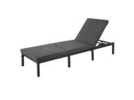 main image for ad Poly Rattan Lounger Black with cushion