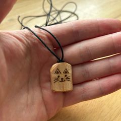 Wood burnt Pendant Cat Design - Accepting Requests