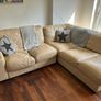 Italian leather corner couch cream Image 2