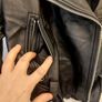 Bershka Cropped Faux Leather Biker Blazer Jacket in Black Image 5
