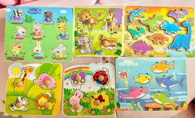 wooden jigsaw puzzle bundle
