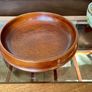 Magnificent Vintage Wide Wooden Turned Shallow Fruit Salad Bowl 1950s 1960s Image 3