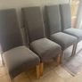 4 dark brown dining room chairs & 4 stretch covers Image 5