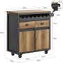 Kitchen Island  Kitchen Trolley with Bottle Rack  Serving trolley vintage brown 7 Image 5