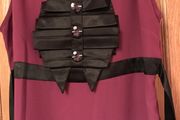 Purple dress Size 16 with black satin detail