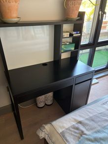 Modern Black Desk / Storage Unit with Shelving