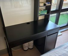 Modern Black Desk / Storage Unit with Shelving