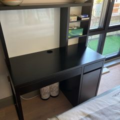 Modern Black Desk / Storage Unit with Shelving