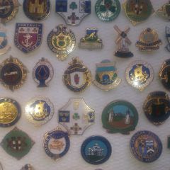 Vintage Enamel Badges - Lawn Bowls.