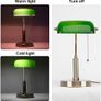 Bankers Office Desk Lamp, Vintage Green Glass Table Lamp with Brass Base, Classic Retro Light with Wireless Charging&USB Port Image 3