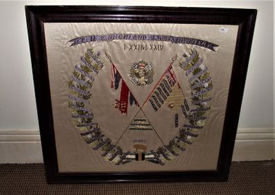 Highland Light Infantry. Framed Silk