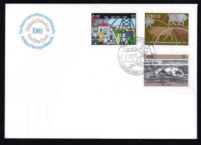 1977 Ireland Golden Jubilees: Electricity Supply Board (ESB); Agricultural Corporation, Greyhound Track Racing in Ireland Commemorative Stamps Department of Post and Telegraphs address Cover (FDC)