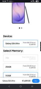Samsung S26 Ultra, cobalt ivory, 512GB