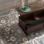 Side table with lift function, hidden storage compartment, walnut wood-effect, steel frame, 102 x 58 x 35.5 cm Image 3