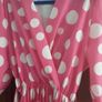 ladies pink pleated belted dress Image 4