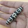 Antique Himalayan Tibetan Treasure Vase Pattern & Diamond Eyes Agate Bead Amulet Image 5