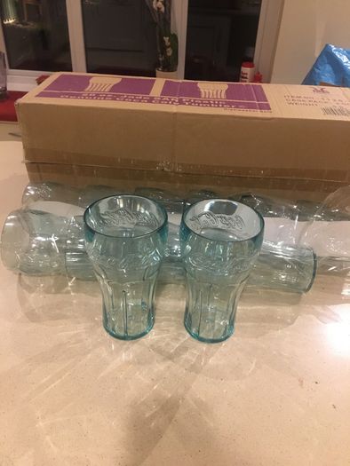 Coca Cola Glasses hard  Plastic Contour Style American Market Large