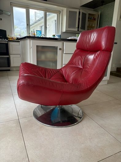 Italian leather swivel chair