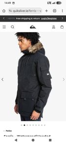 Quiksilver Mens Waterproof Parka L Brand New