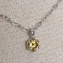 Natural Yellow Diamond 0.14ct GWLAB Certified S925 Rhodium-Plated Pendant Image 2