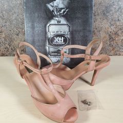 XTI Tentations Ladies high heels stilettos nude Size 40 UK 7 open peep toe ankle strap shoes