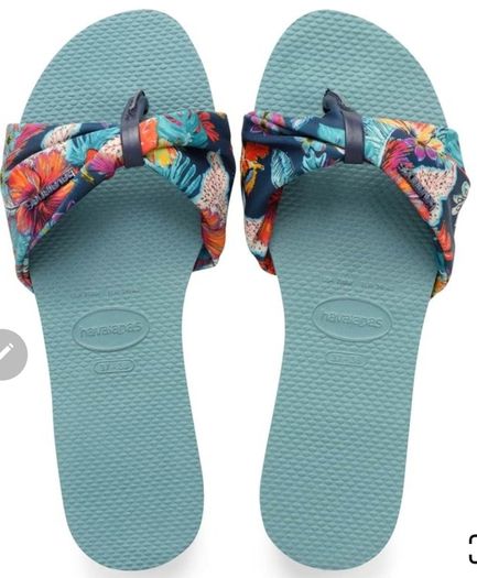 Saint Tropez Havaianas Flip Flops in Blue Floral Print