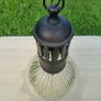 Original hanging ceiling lamp with a ribbed shade made of holophane glass (Holophane) Image 2
