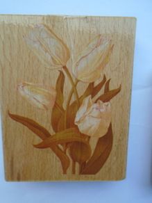 Craft supplies, Papermania rubber stamp,Tulip,  Card,Stampingd making