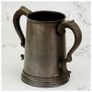 Antique 19th Century Pewter Tankard Glass Bottom Image 5