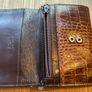 Brown Leather Crocodile Style Womens wallet Image 4