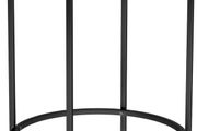 Round Small Coffee Table Glass Table with Metal Frame Bedside Table Sofa Table Balcony Tempered Glass Black