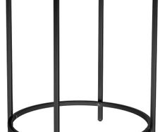 Round Small Coffee Table Glass Table with Metal Frame Bedside Table Sofa Table Balcony Tempered Glass Black