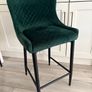 Green velvet dining chairs (x4) plus matching bar stools (x3) Image 2