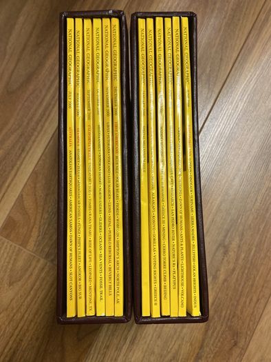 Pristine Vintage National Geographic Magazine Complete 2000 Set12 Issues with Original Leather Slipcases