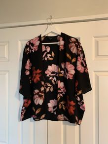 New Look Black & Pink Floral Blazer