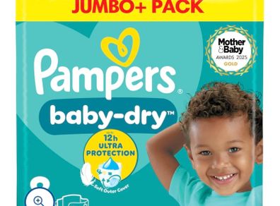 1.5 packs Pampers Nappies size 8