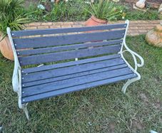 Garden Bench fully restored seat outside outdoor garden sitting cast iron treated timber decorations, furniture patio  decking, great present ignore flowers pots plants, garden statue chair  swing patio table heater bbq hammock sun outdoor living