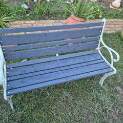 Garden Bench fully restored seat outside outdoor garden sitting cast iron treated timber decorations, furniture patio  decking, great present ignore flowers pots plants, garden statue chair  swing patio table heater bbq hammock sun outdoor living