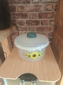 Vintage Sunflower Bowl Storage Container Kitchen