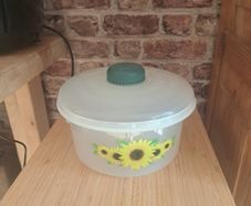Vintage Sunflower Bowl Storage Container Kitchen