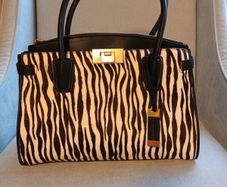 Jasper Conran zebra print hide on hair handbag
