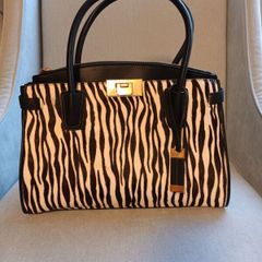 Jasper Conran zebra print hide on hair handbag