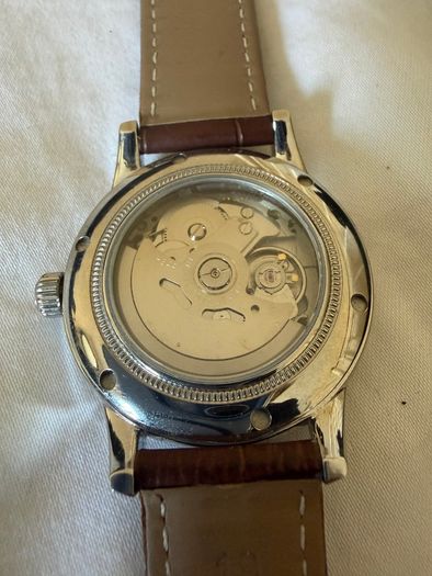 Stelfier Automatic GMT watch - brown leather strap