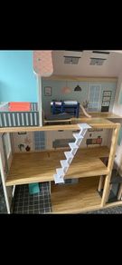 Wooden Dolls house & accessories