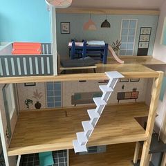 Wooden Dolls house & accessories