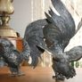 Vintage Pair of heavy Metal Fighting Roosters Cocks Decorative H-8" and H-9,3" Image 4