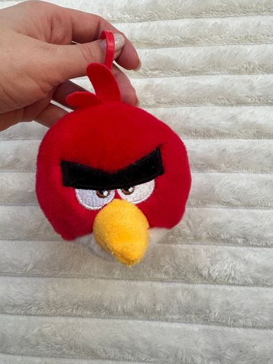 Angry Birds Plush Backpack Clip Red Bird approx. 10 cm. Used Please see photos