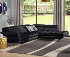 BIG DEAL Black leather 262cm Corner Chaise Sofa 4 colours